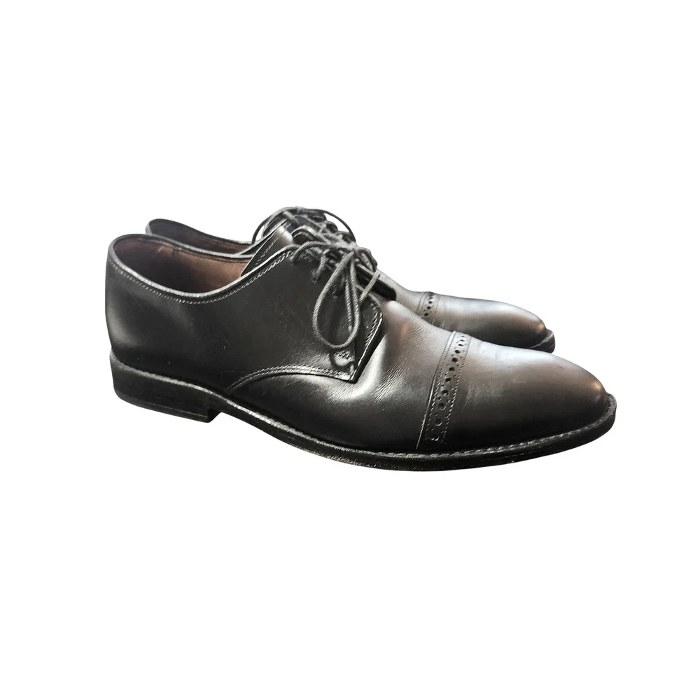 Allen Edmonds Fifth Avenue Mens 8 D Black Leather Cap Toe Oxford Shoes Dress